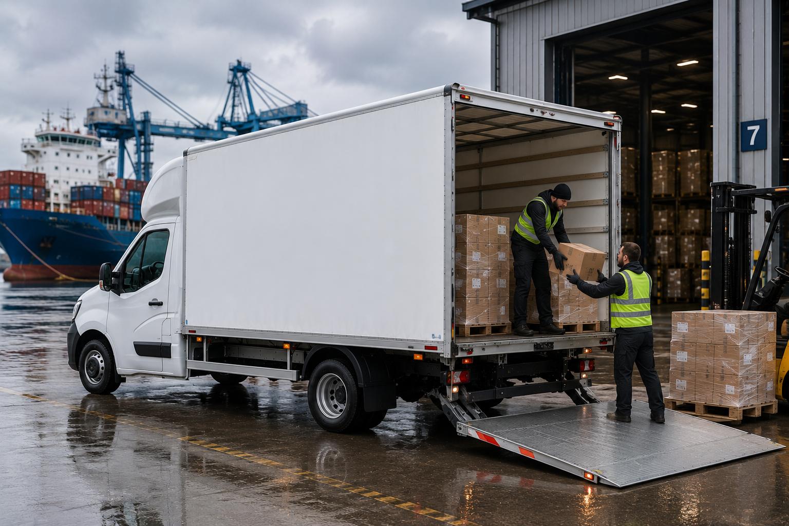 Same-day pallet delivery using a tail-lift Luton van